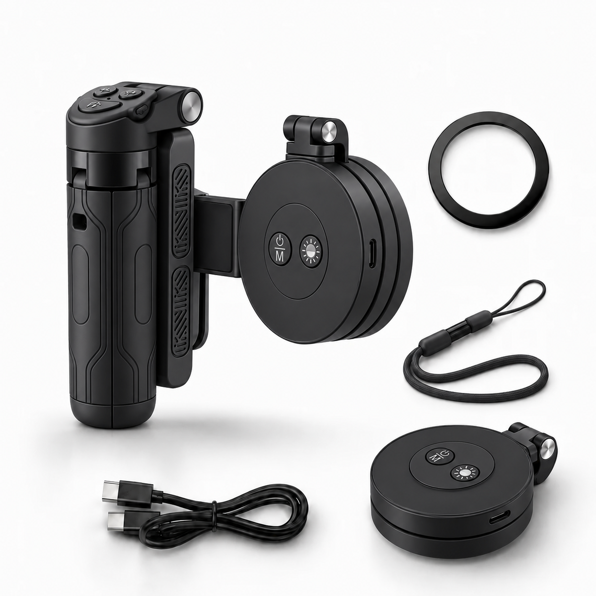 Magnetic Phone Grip – Zoom Control, Selfie Stick & Tripod
