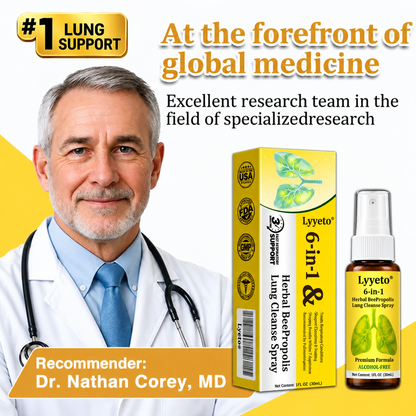 🐝 Lyyeto® Herbal BeePropolis Lung Cleanse Spray – 6-in-1 Botanical Formula🍀
