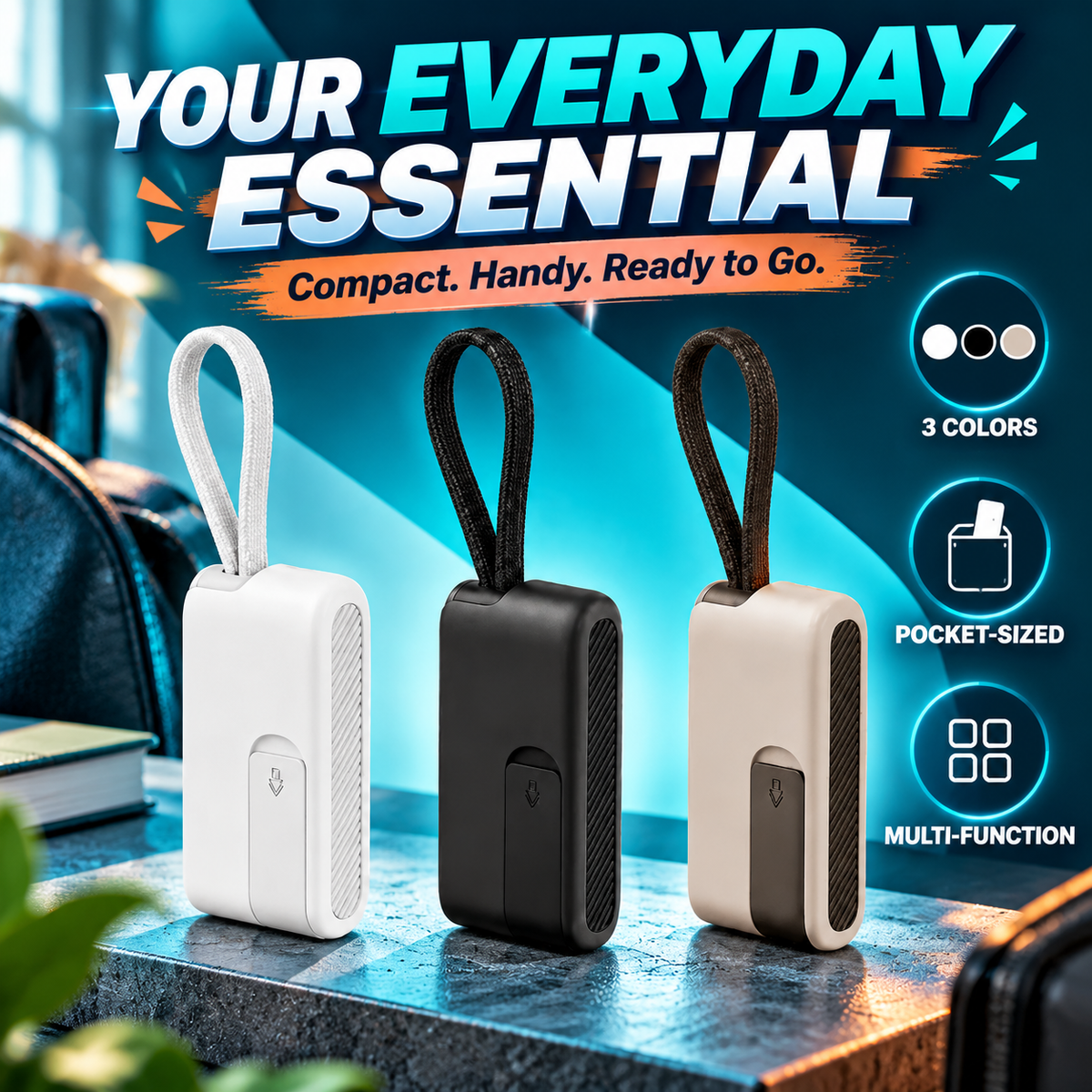🔌 All-in-One Travel Cable Kit – USB-C Cable, 3 Adapters, SIM/TF Storage & Phone Stand