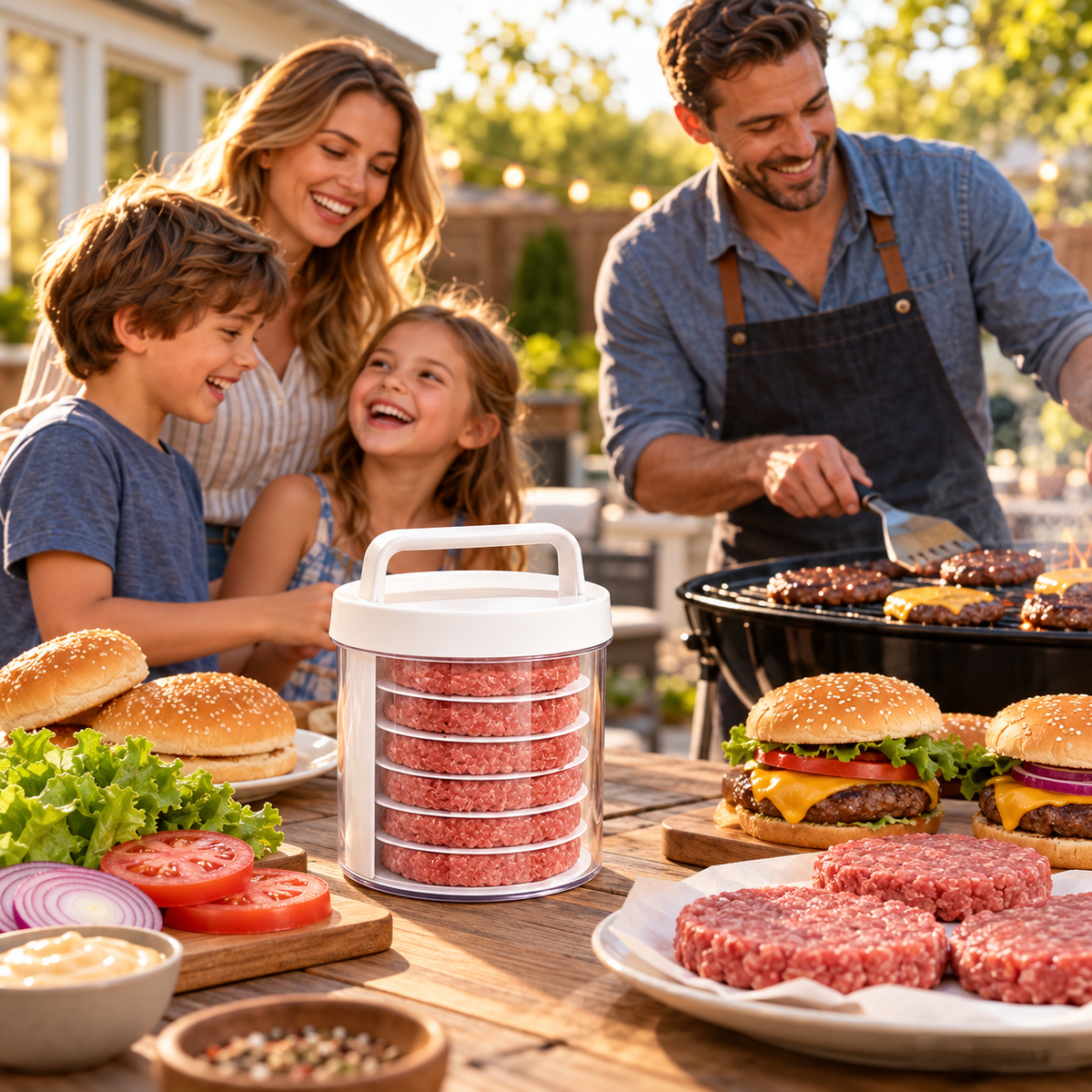 🍔Burger Patty Maker with Stackable Storage Container