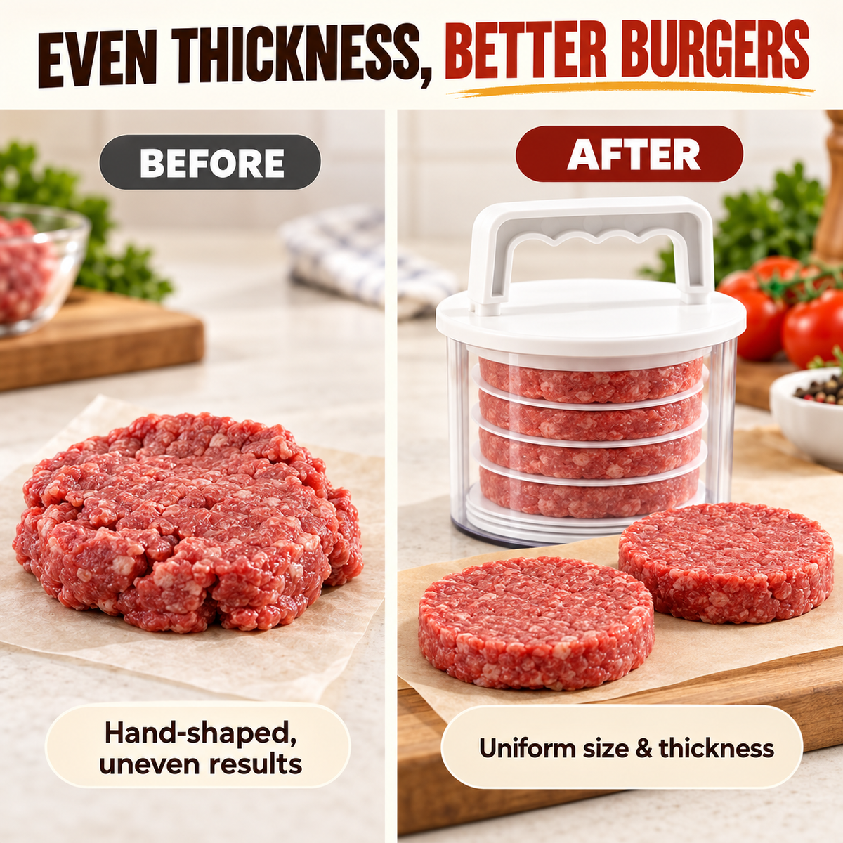 🍔Burger Patty Maker with Stackable Storage Container