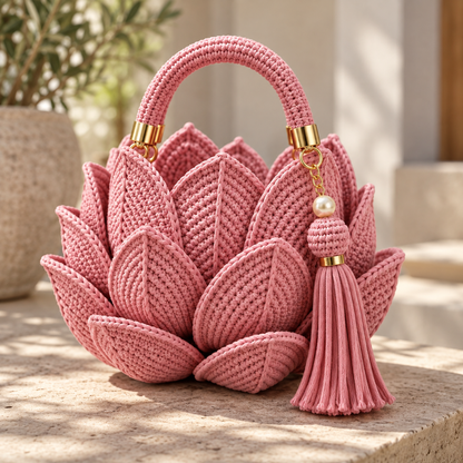Lotus Bloom Crochet Handbag