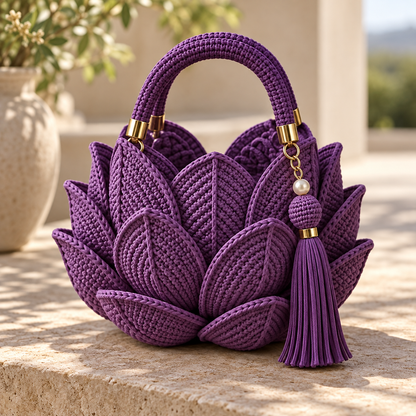 Lotus Bloom Crochet Handbag