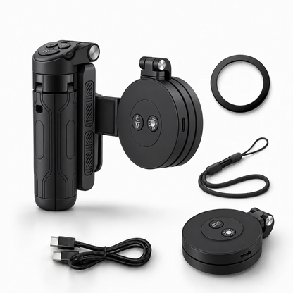 Magnetic Phone Grip – Zoom Control, Selfie Stick & Tripod