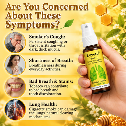 🐝 Lyyeto® Herbal BeePropolis Lung Cleanse Spray – 6-in-1 Botanical Formula🍀