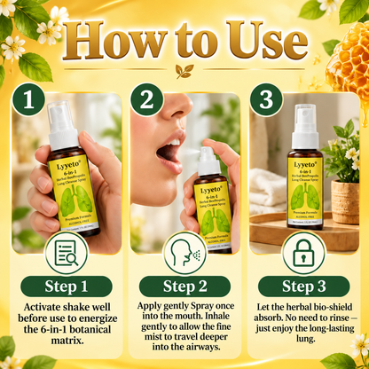 🐝 Lyyeto® Herbal BeePropolis Lung Cleanse Spray – 6-in-1 Botanical Formula🍀